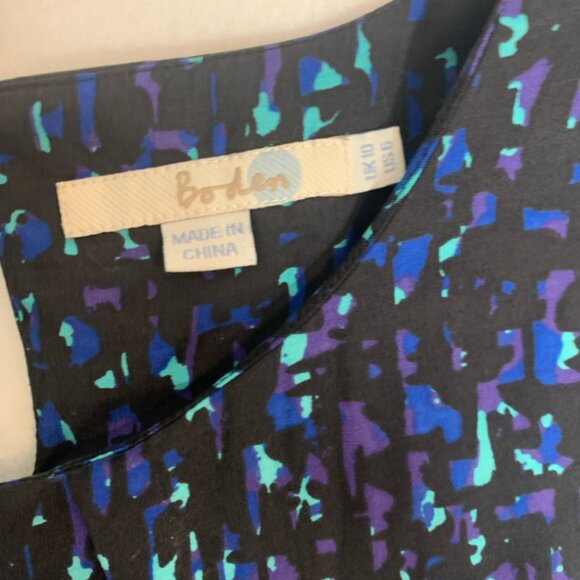 Boden Ravello Silk Blend Cap Sleeve Blouse Shirt Top Women’s Size 6 Multicolor - Picture 3 of 4